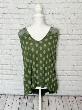 Lucky Brand Green Bandana Pattern Tank Top